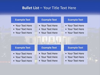 A Picture Of The White House At Night PowerPoint Template