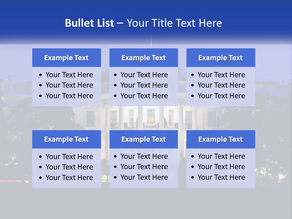 A Picture Of The White House At Night PowerPoint Template