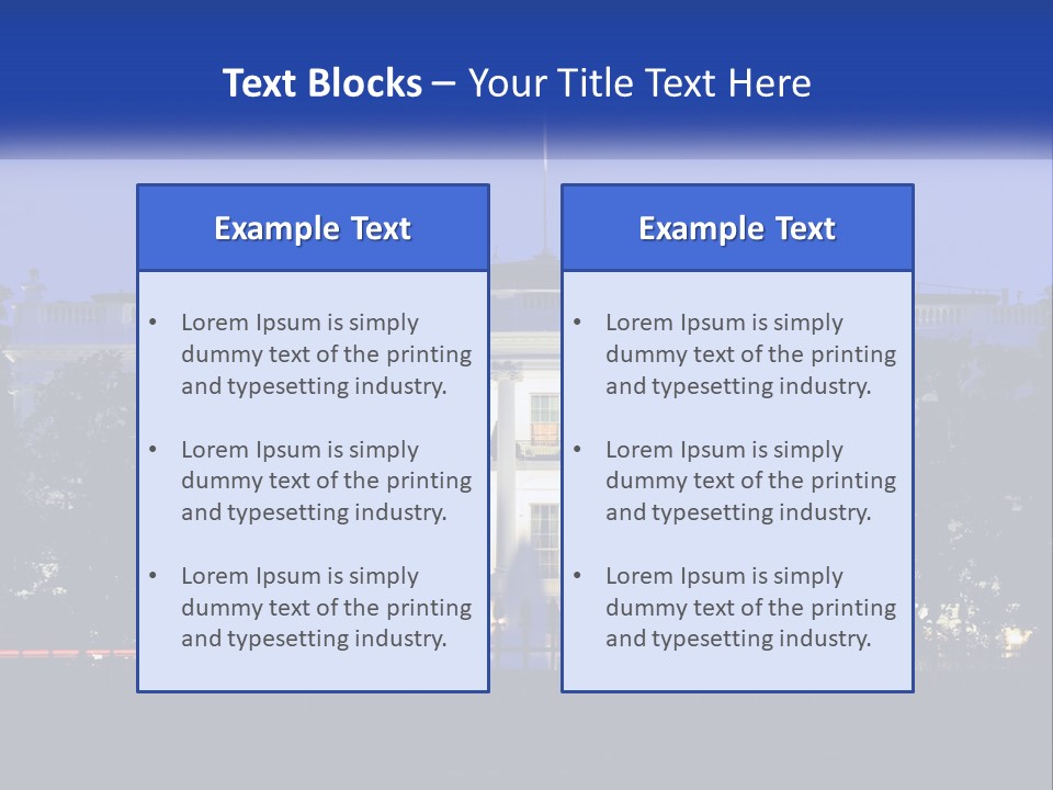 A Picture Of The White House At Night PowerPoint Template