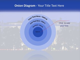 A Picture Of The White House At Night PowerPoint Template