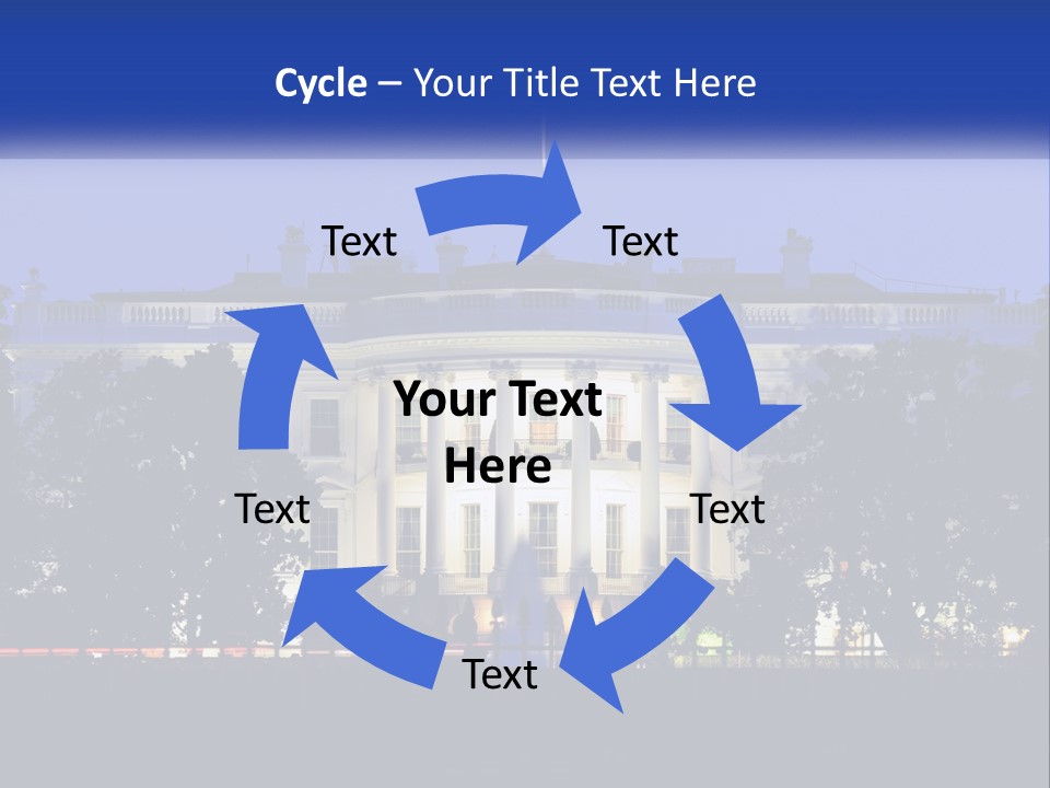 A Picture Of The White House At Night PowerPoint Template