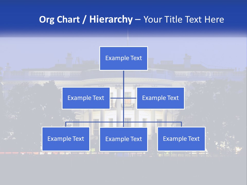 A Picture Of The White House At Night PowerPoint Template