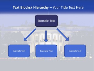 A Picture Of The White House At Night PowerPoint Template