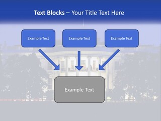A Picture Of The White House At Night PowerPoint Template