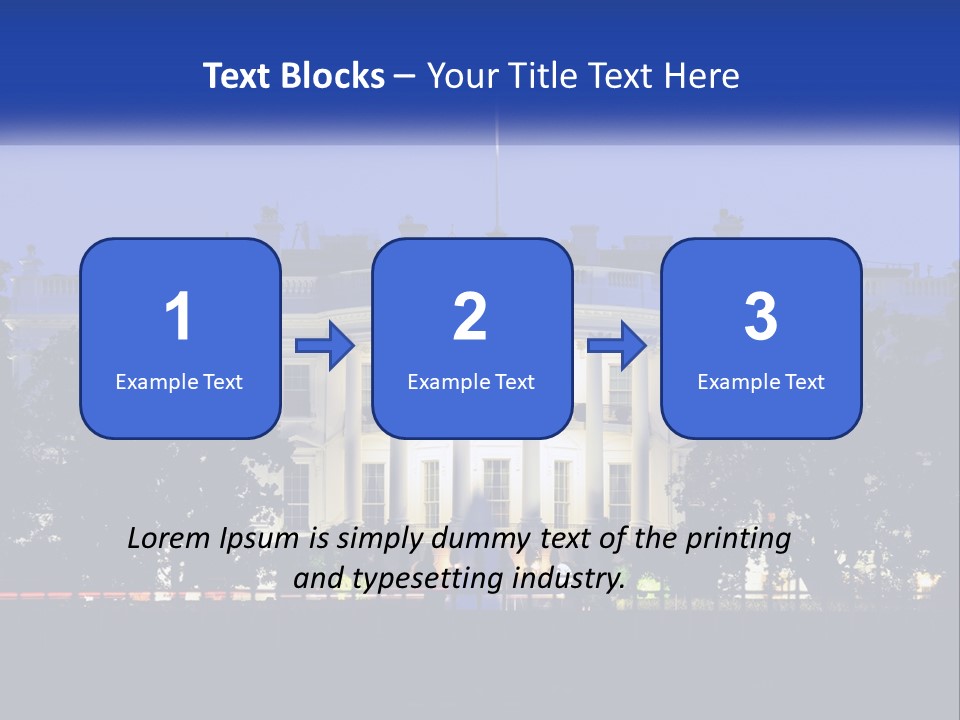 A Picture Of The White House At Night PowerPoint Template