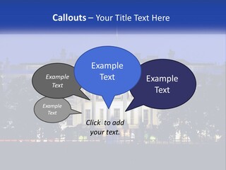 A Picture Of The White House At Night PowerPoint Template