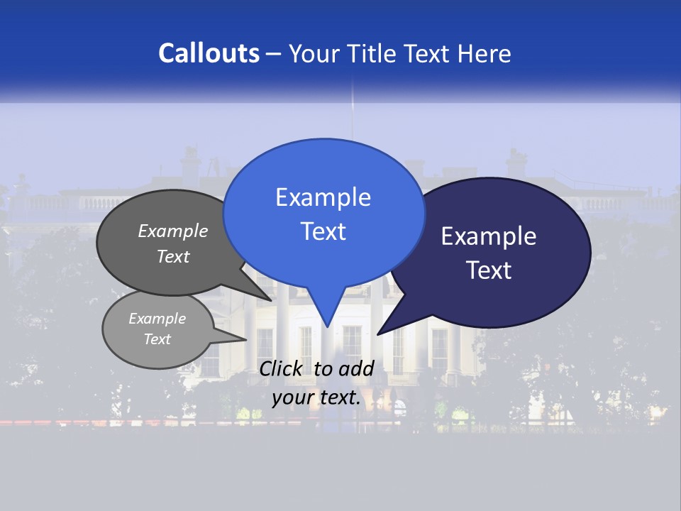 A Picture Of The White House At Night PowerPoint Template
