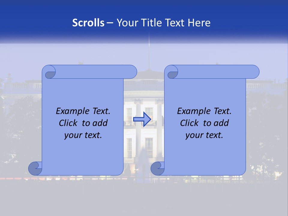 A Picture Of The White House At Night PowerPoint Template