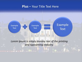 A Picture Of The White House At Night PowerPoint Template