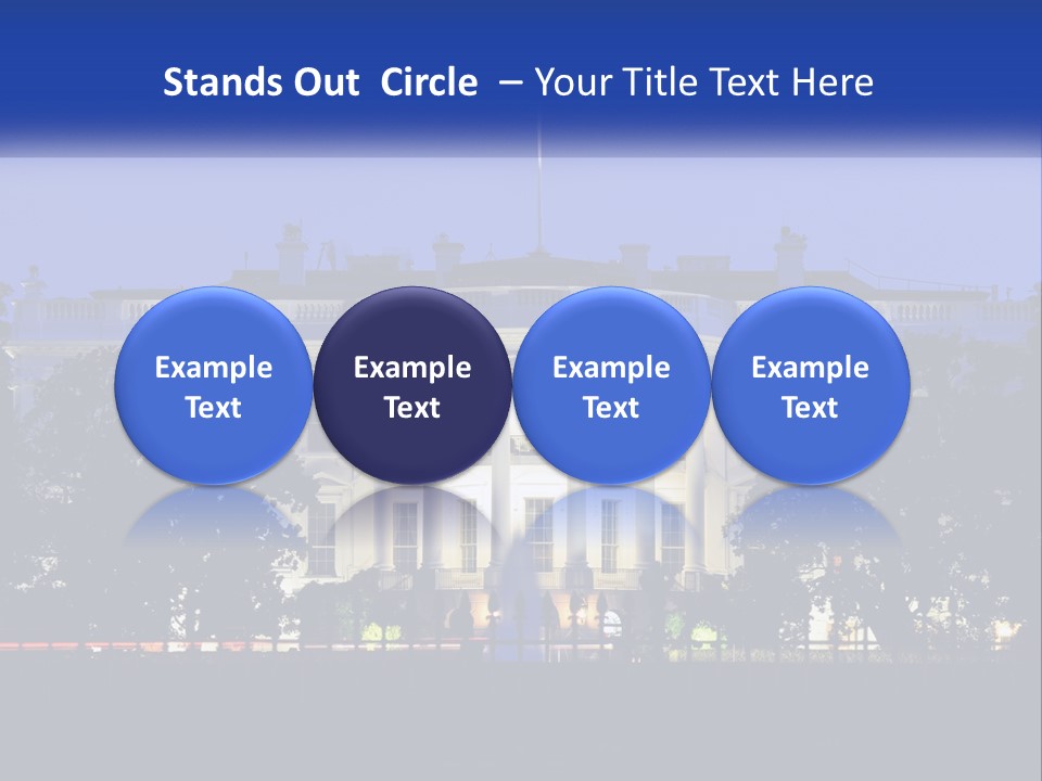 A Picture Of The White House At Night PowerPoint Template