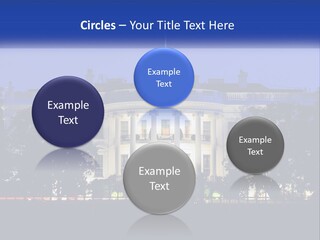 A Picture Of The White House At Night PowerPoint Template