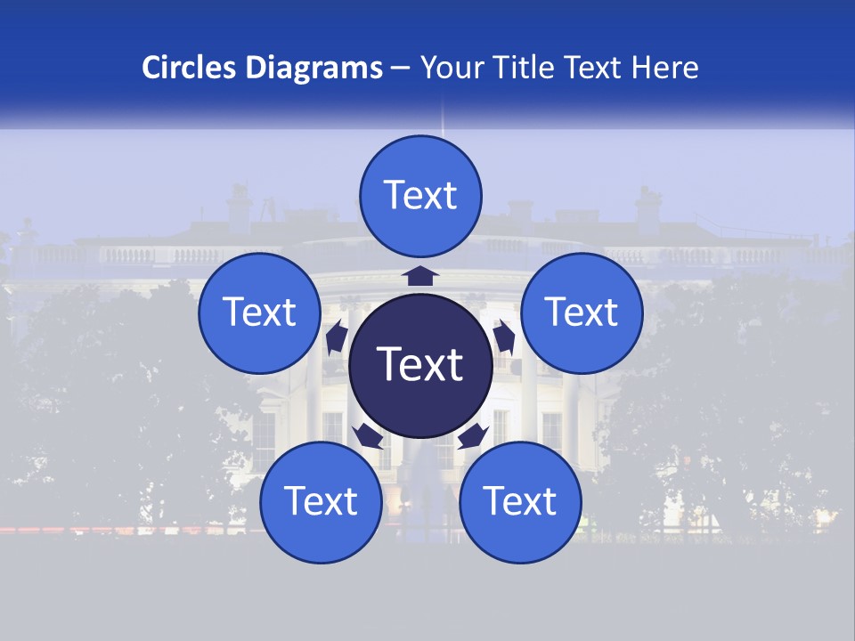 A Picture Of The White House At Night PowerPoint Template