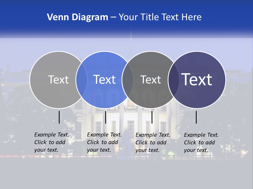 A Picture Of The White House At Night PowerPoint Template