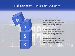 A Picture Of The White House At Night PowerPoint Template