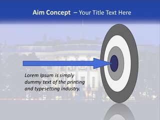 A Picture Of The White House At Night PowerPoint Template