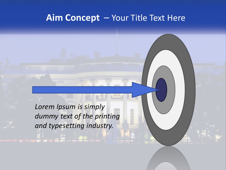 A Picture Of The White House At Night PowerPoint Template