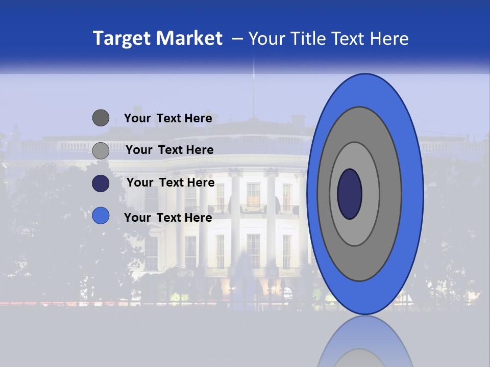 A Picture Of The White House At Night PowerPoint Template