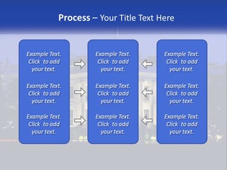 A Picture Of The White House At Night PowerPoint Template