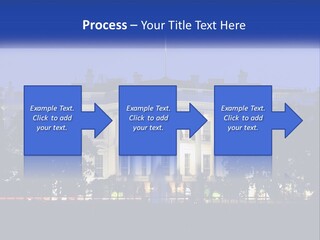 A Picture Of The White House At Night PowerPoint Template