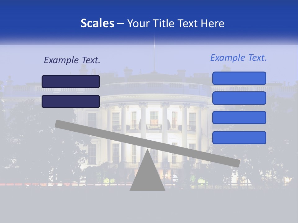 A Picture Of The White House At Night PowerPoint Template