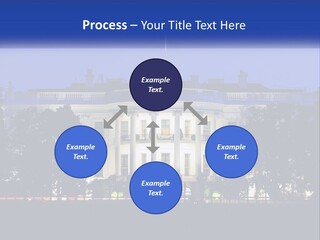 A Picture Of The White House At Night PowerPoint Template