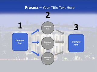 A Picture Of The White House At Night PowerPoint Template