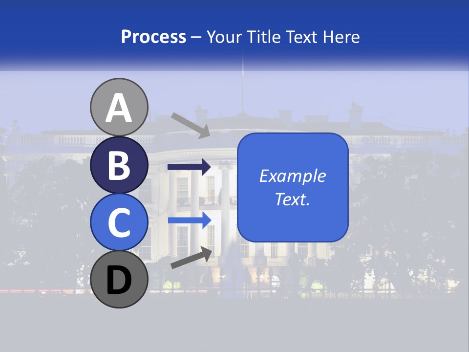 A Picture Of The White House At Night PowerPoint Template