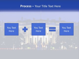 A Picture Of The White House At Night PowerPoint Template