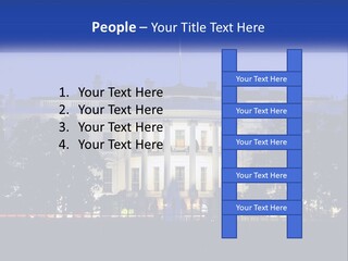 A Picture Of The White House At Night PowerPoint Template