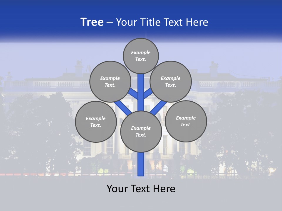 A Picture Of The White House At Night PowerPoint Template