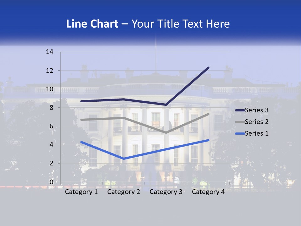 A Picture Of The White House At Night PowerPoint Template