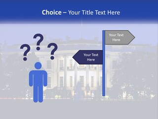 A Picture Of The White House At Night PowerPoint Template