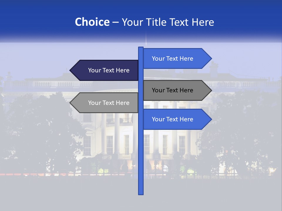 A Picture Of The White House At Night PowerPoint Template
