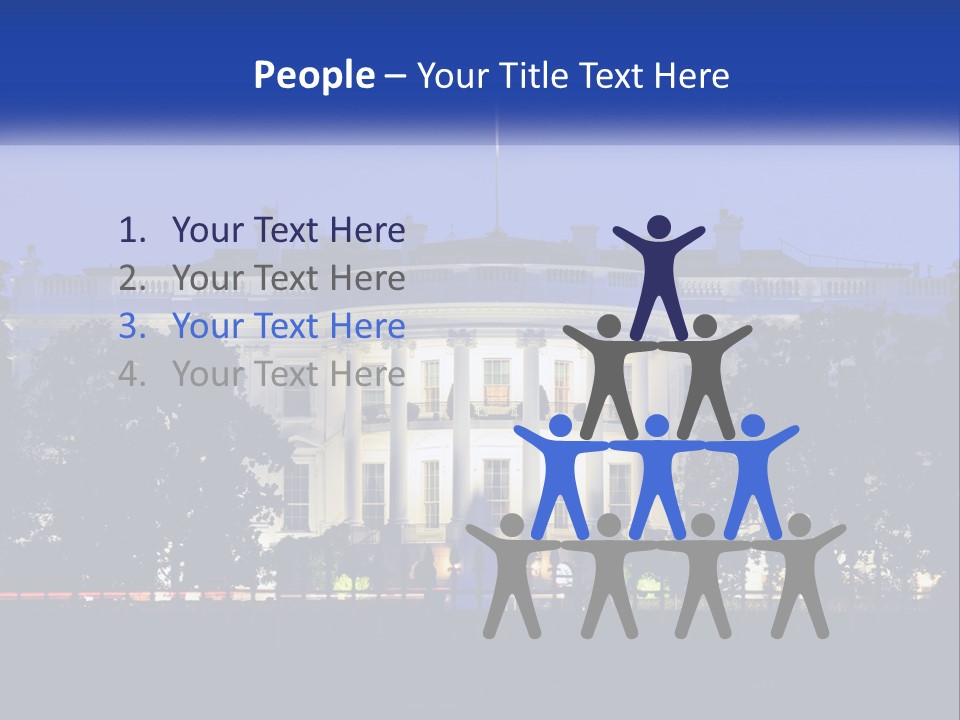 A Picture Of The White House At Night PowerPoint Template