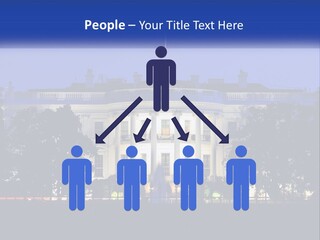 A Picture Of The White House At Night PowerPoint Template