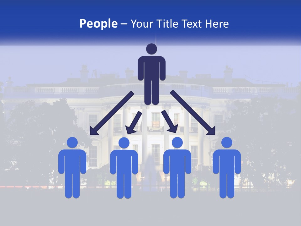 A Picture Of The White House At Night PowerPoint Template