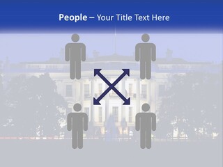 A Picture Of The White House At Night PowerPoint Template