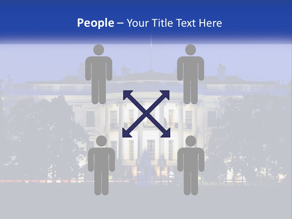 A Picture Of The White House At Night PowerPoint Template