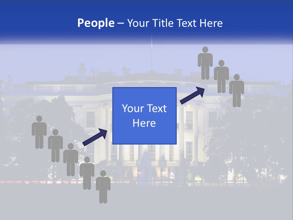 A Picture Of The White House At Night PowerPoint Template