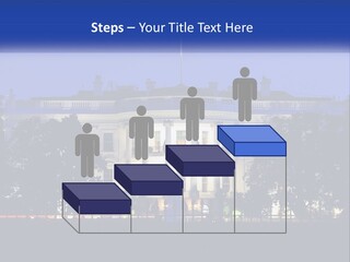 A Picture Of The White House At Night PowerPoint Template
