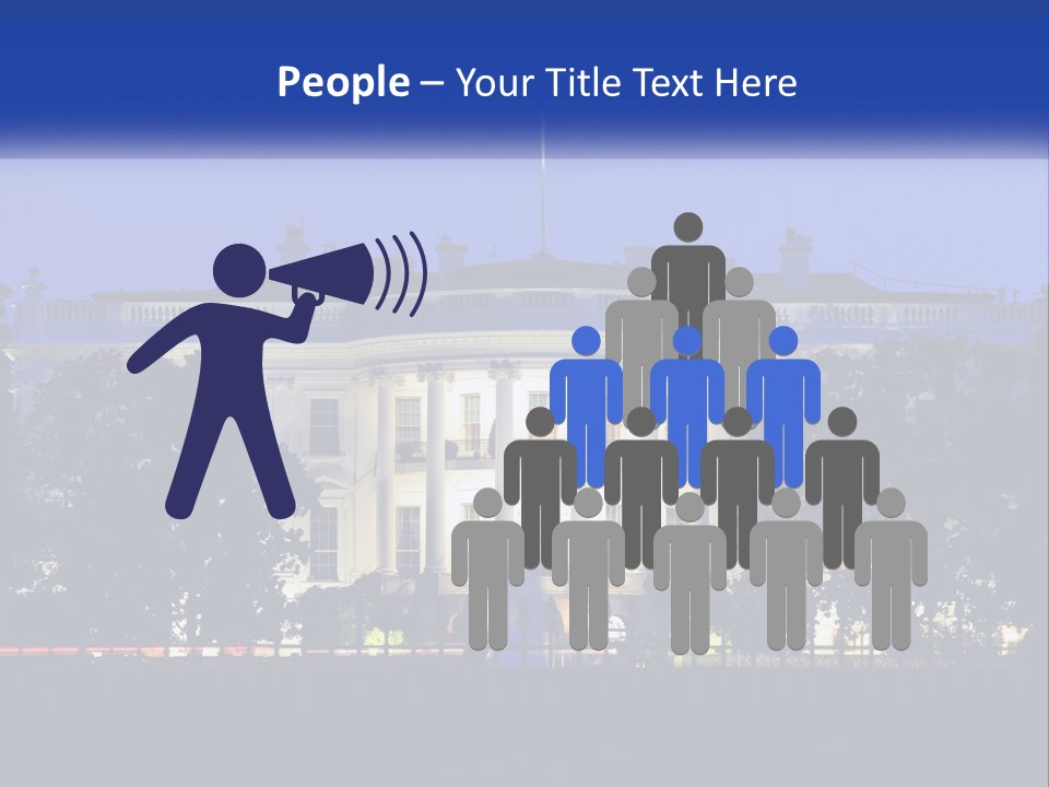 A Picture Of The White House At Night PowerPoint Template