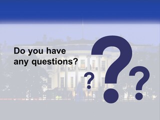 A Picture Of The White House At Night PowerPoint Template