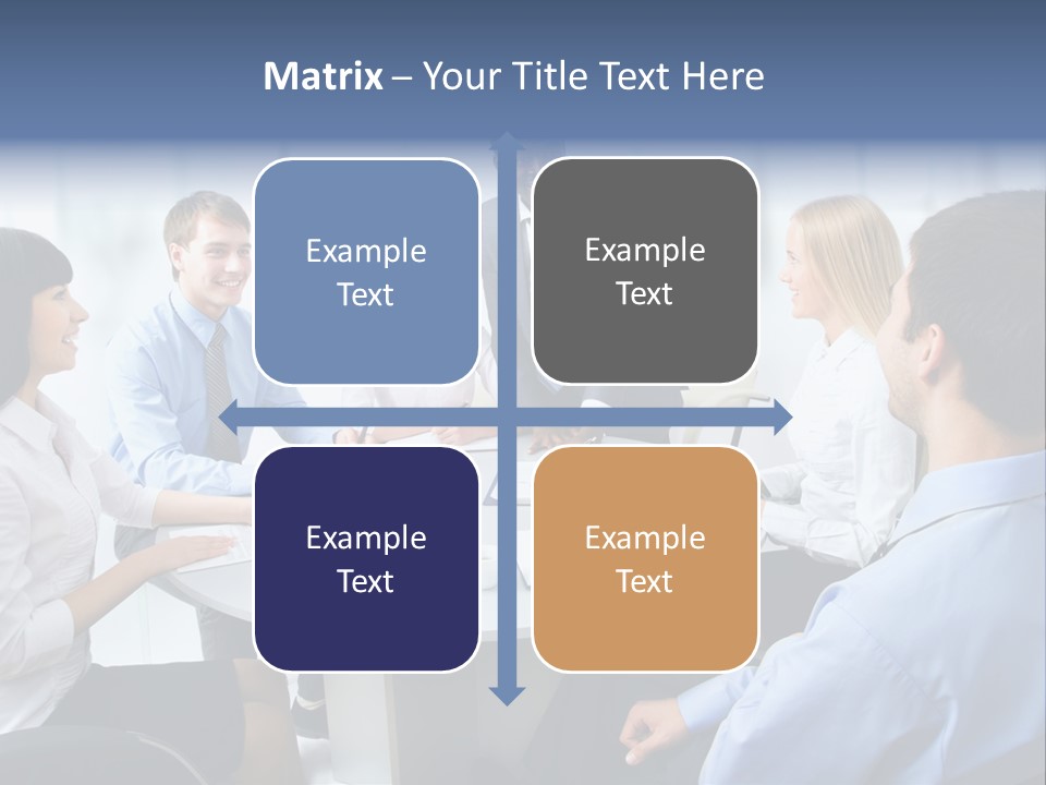 A Group Of Business People Sitting Around A Table PowerPoint Template