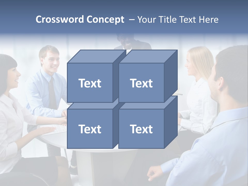 A Group Of Business People Sitting Around A Table PowerPoint Template