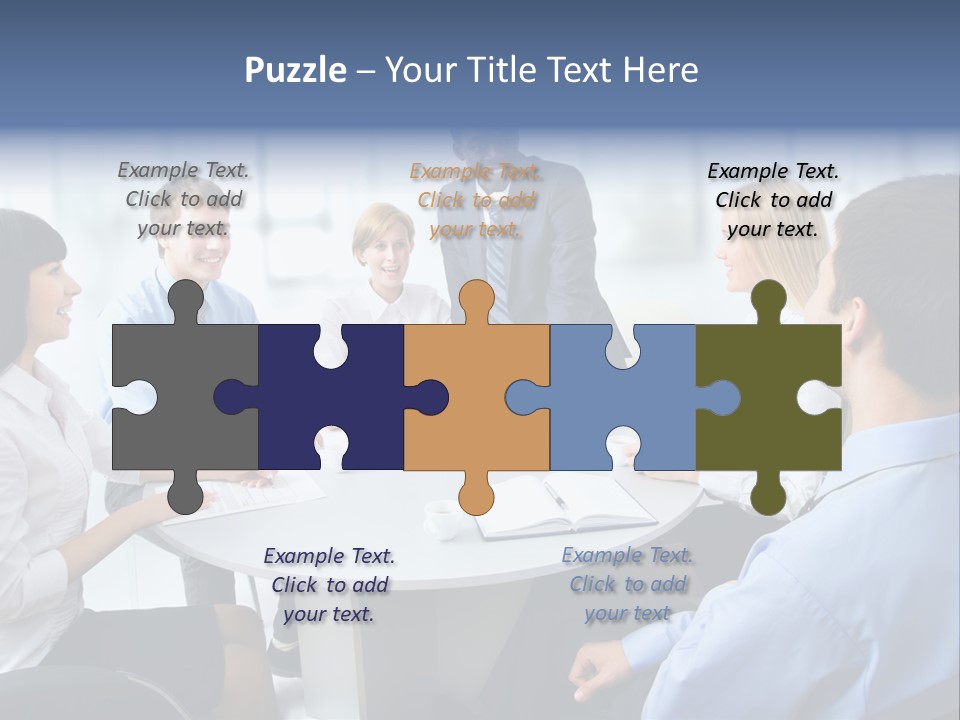 A Group Of Business People Sitting Around A Table PowerPoint Template