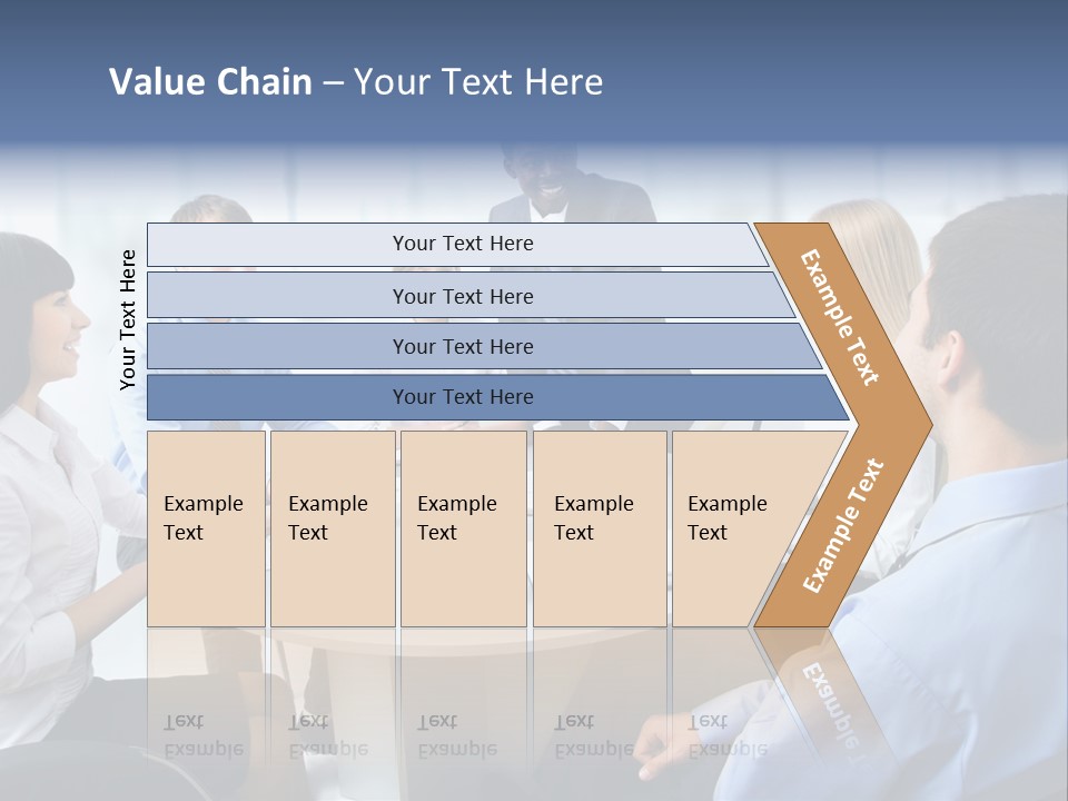 A Group Of Business People Sitting Around A Table PowerPoint Template