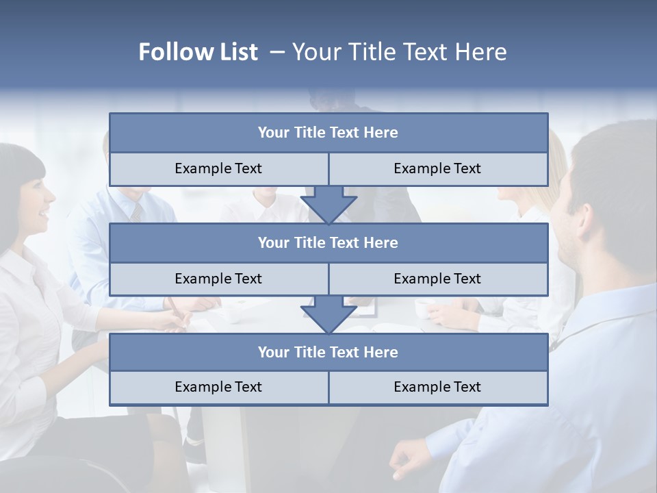 A Group Of Business People Sitting Around A Table PowerPoint Template