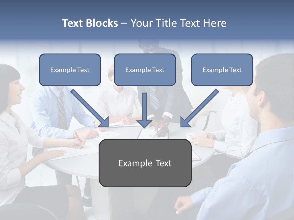 A Group Of Business People Sitting Around A Table PowerPoint Template