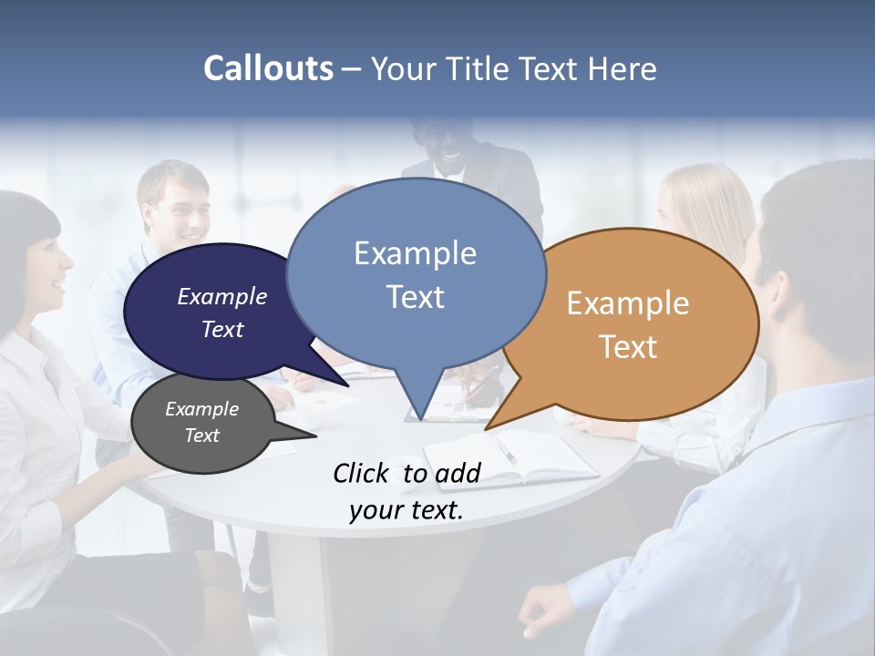 A Group Of Business People Sitting Around A Table PowerPoint Template