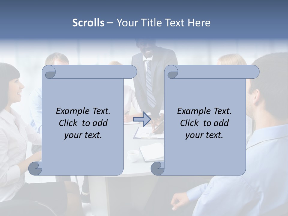 A Group Of Business People Sitting Around A Table PowerPoint Template